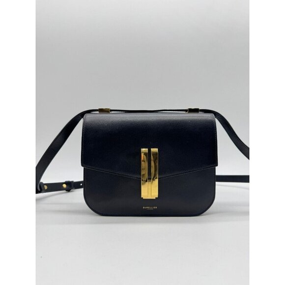DEMELLIER London Large Vancouver smooth leather women's crossbody bag- Black - Picture 2 of 16